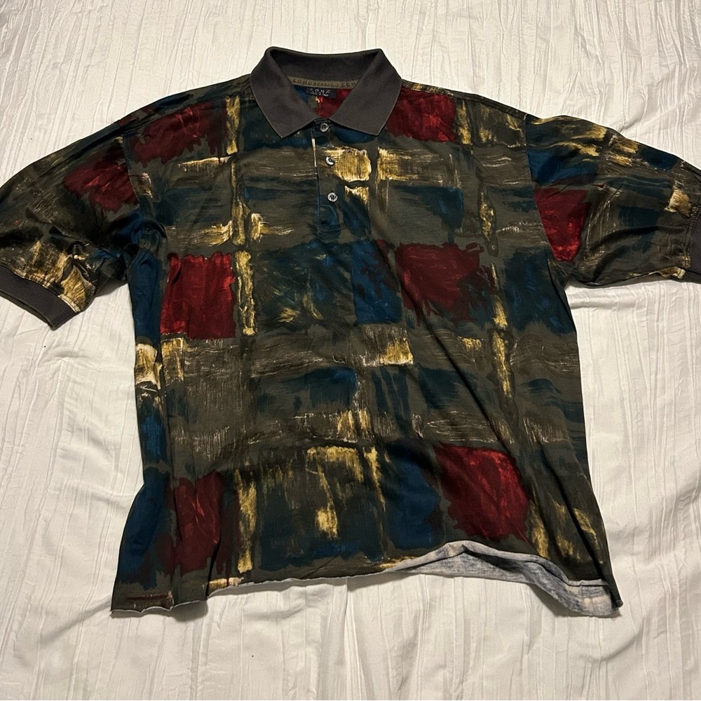 Multicolor Abstract Polo Shirt